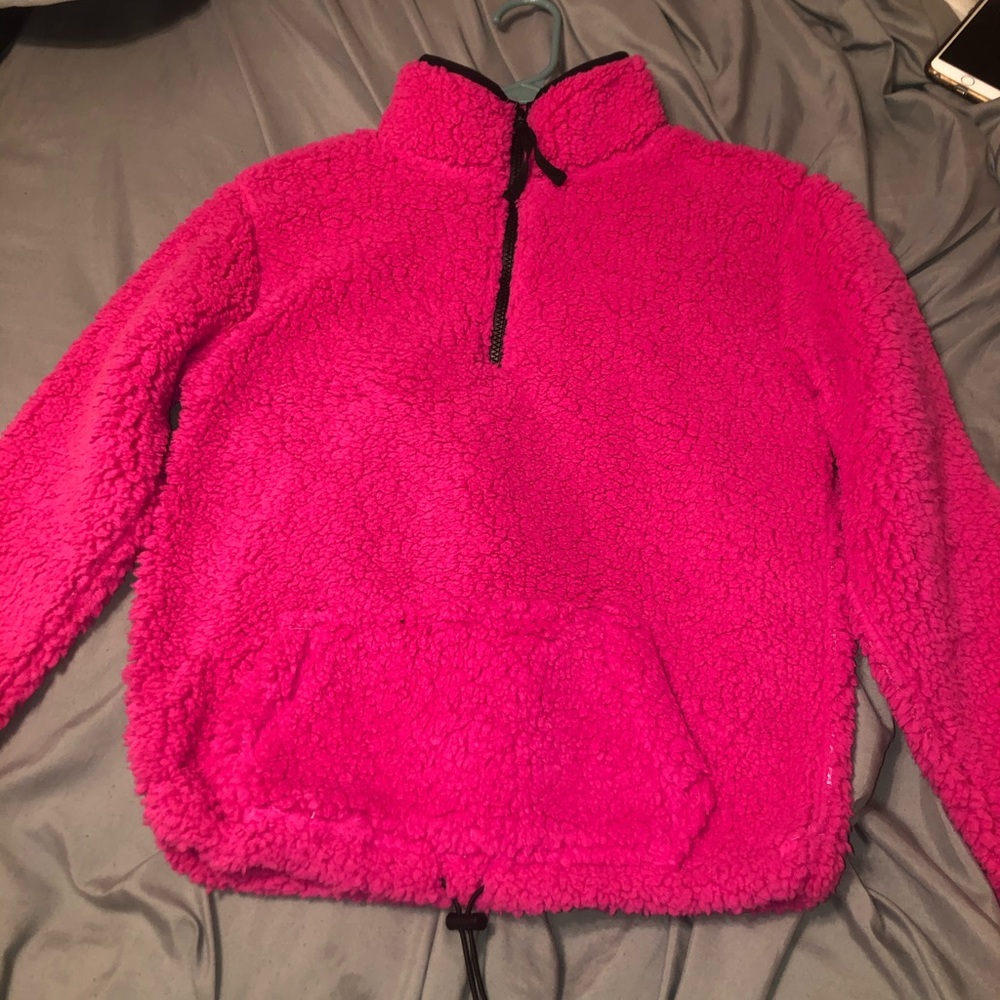 Pink coat crop top